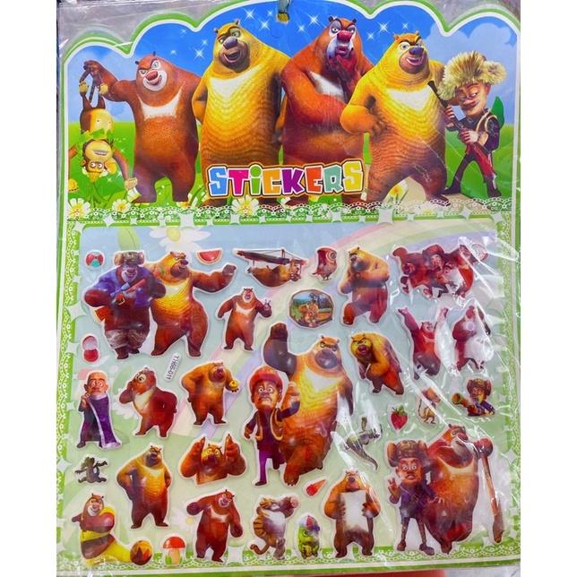 Dán Sticker Siêu Nhân, Robot, Xe Tăng, Máy Bay, Súng, Gấu Kèm Mặt Sau Tô Màu Hình Nổi Bật