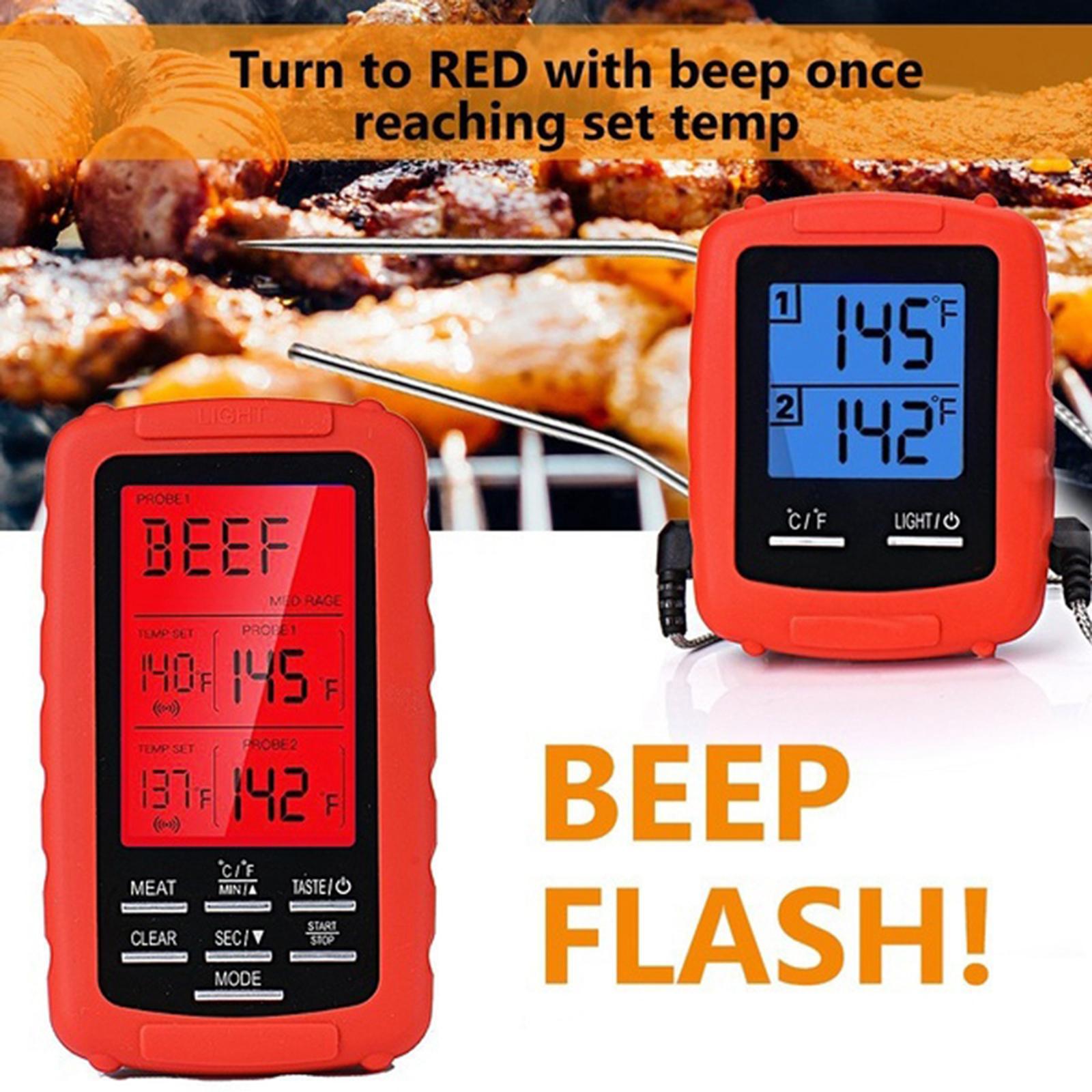 BBQ Food Baking Fry Cooking Instant Read LCD Digital Red