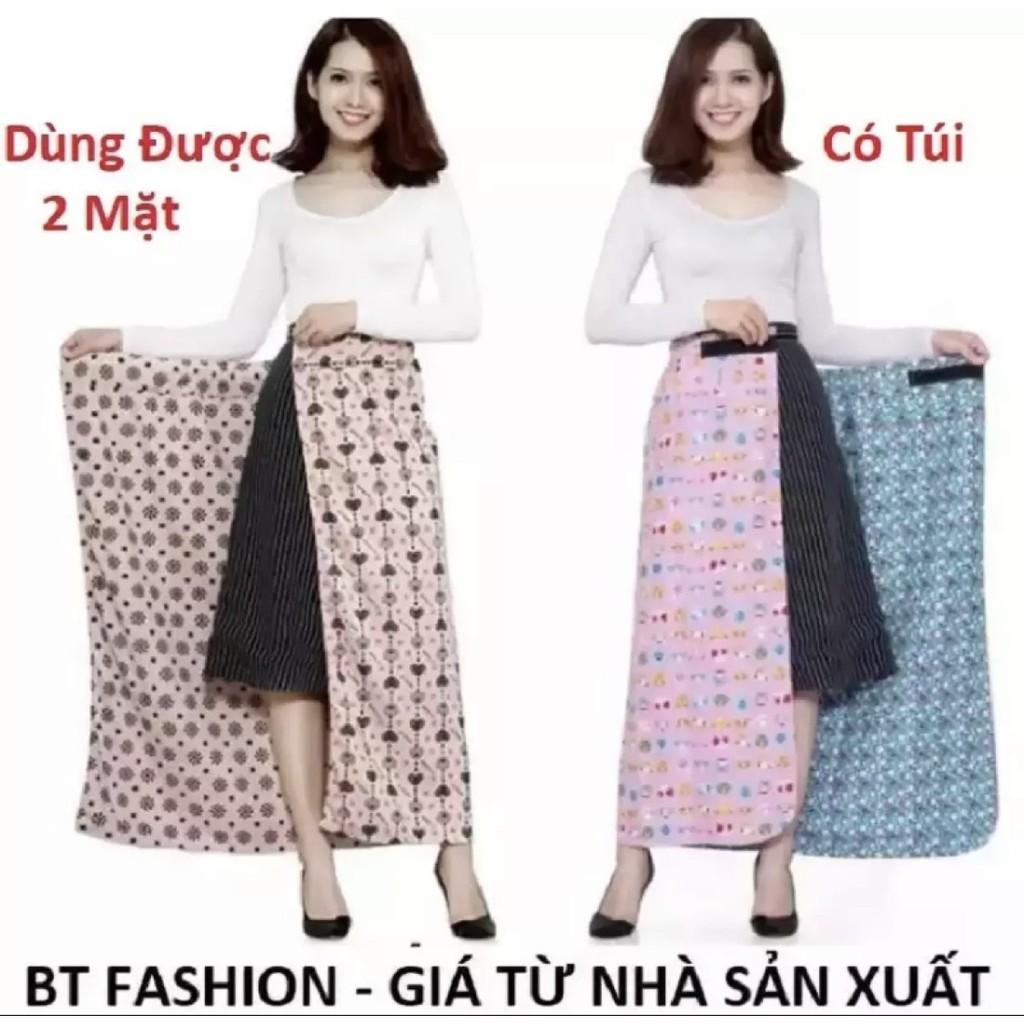 Váy chống nắng , Thương hiệu HƯƠNG GIANG , Vải tốt 2 Lớp - Dùng được 2 mặt- Có Túi -Giao màu ngẫu nhiên