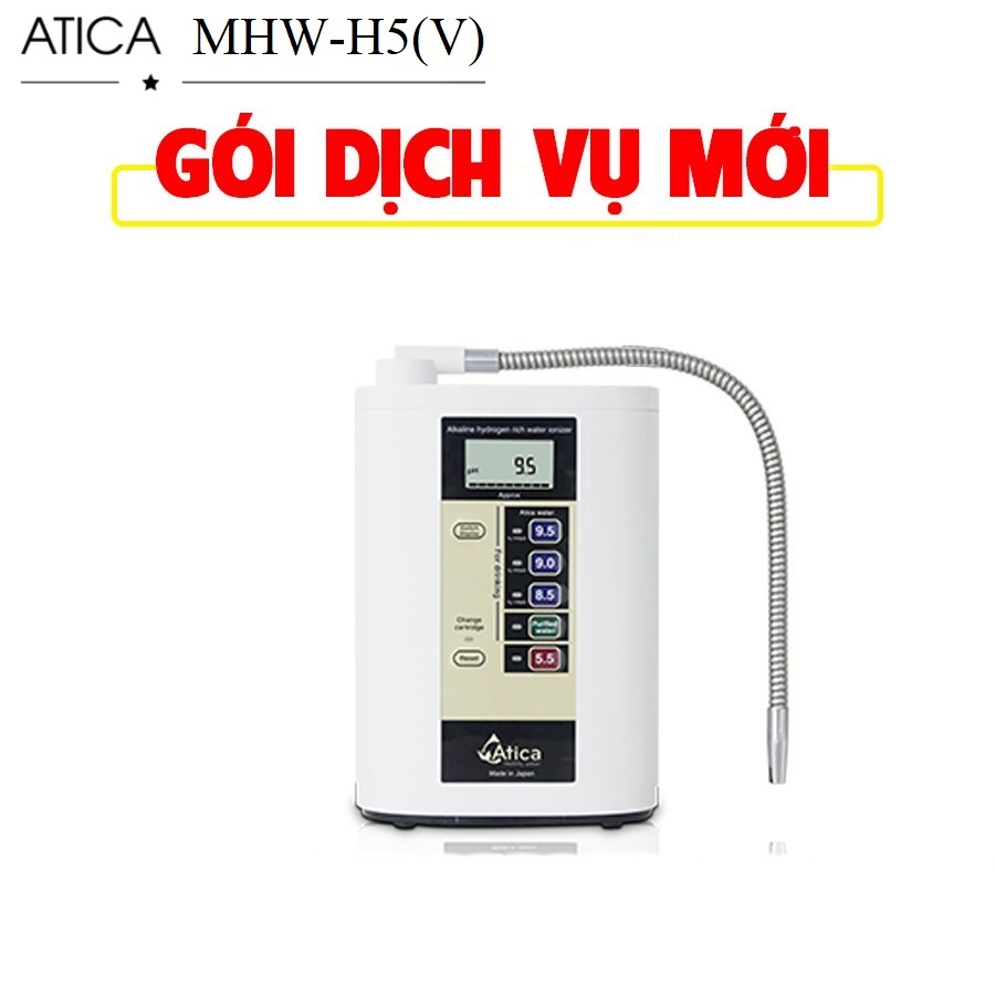 Máy lọc nước ion kiềm giàu hydro Atica MHW-H5(V) nhập khẩu nguyên chiếc từ Nhật Bản, sản xuất bởi Hitachi Maxell, công nghệ điện phân 2 lần - Hàng chính hãng