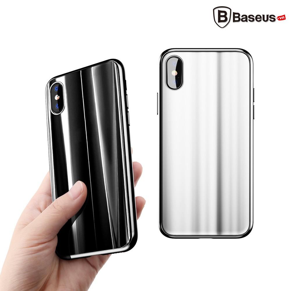 Ốp lưng dành cho iPhone X kính tráng gương 3D Sparkling chính hãng Baseus