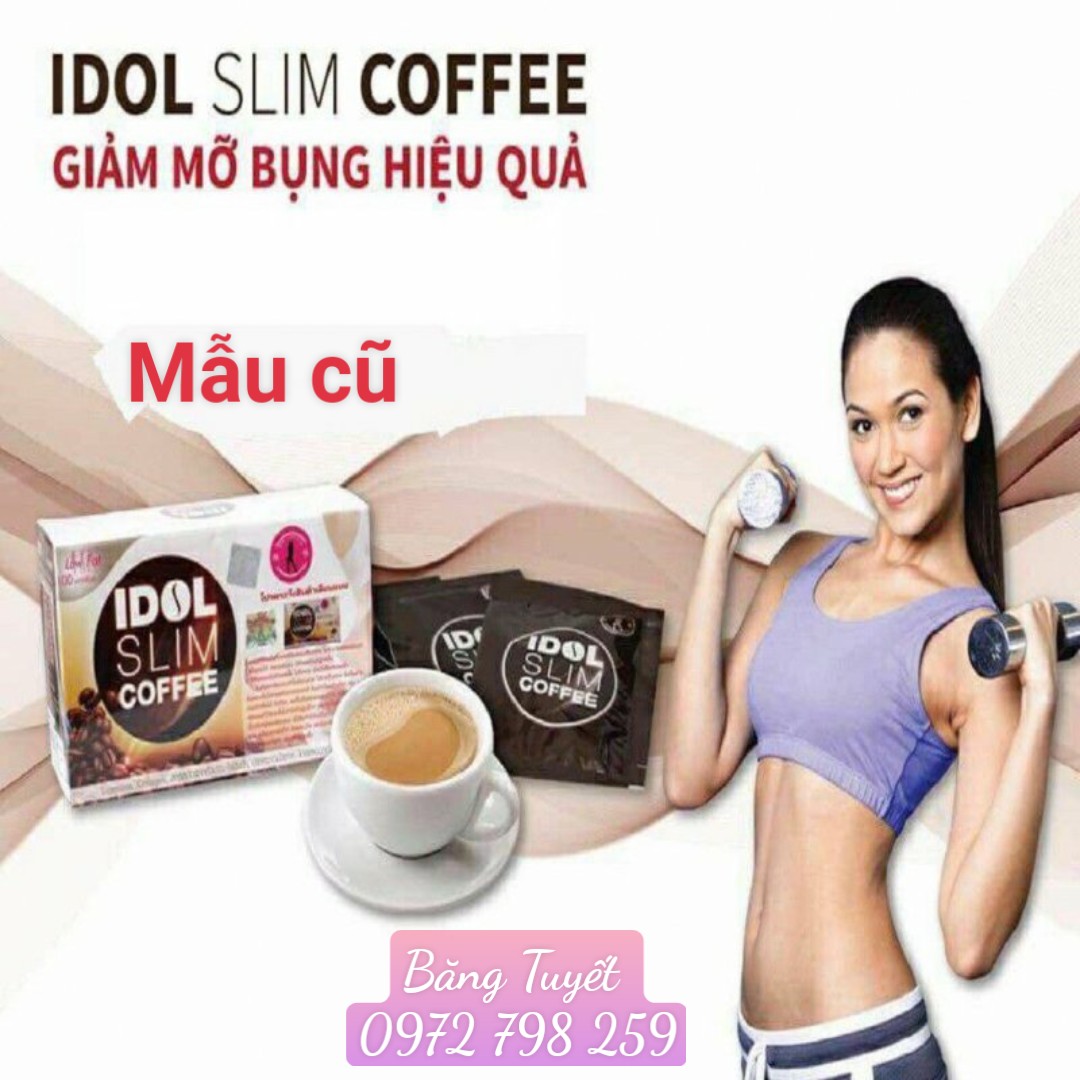 Cafe giam can IDOL SLIM + X2 mẫu mới chuẩn hàng thái hộp 10 gói giảm 3-6kg