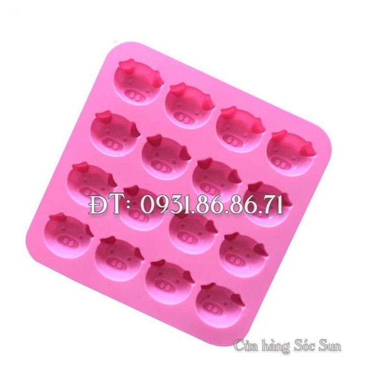 Khuôn silicon 16 mặt heo con – Mã số 1087