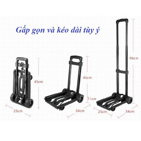 Xe Kéo Hàng Khung Thép Hợp Kim Đa Năng Gấp Gọn Tải Trọng 40Kg - Giao Hàng Toàn Quốc