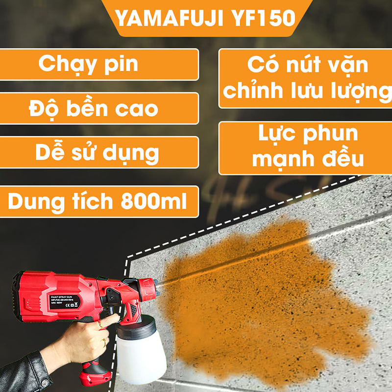 Máy phun sơn chạy điện Yamafuji YF150 Hàng chính hãng