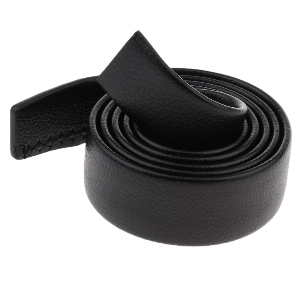 2x Fashion Waist Belt PU Leather Belt Adjustable Automatic Buckle Men Black