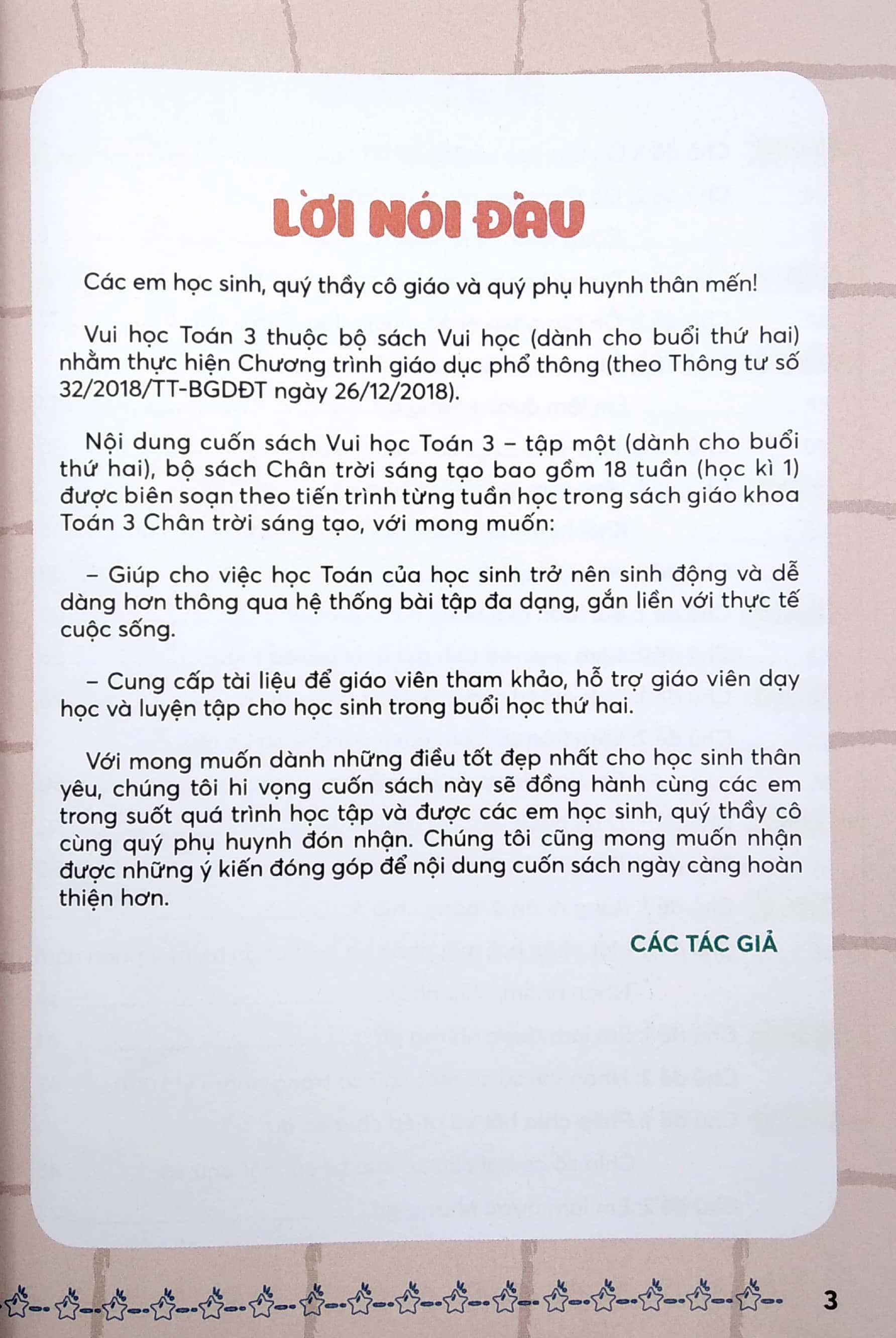 Vui Học Toán 3 - Tập 1 (Bộ Chân Trời Sáng Tạo)