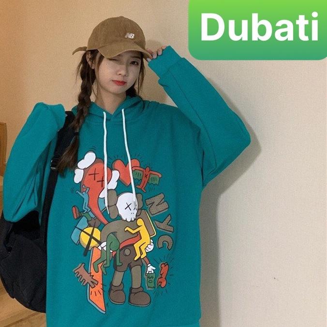 ÁO HOODIE - ÁO KHOÁC NỈ NAM NỮ CHẤT NỈ CÓ MŨ FROM RỘNG HOẠT HÌNH KWASSH- DUBATI FASHION