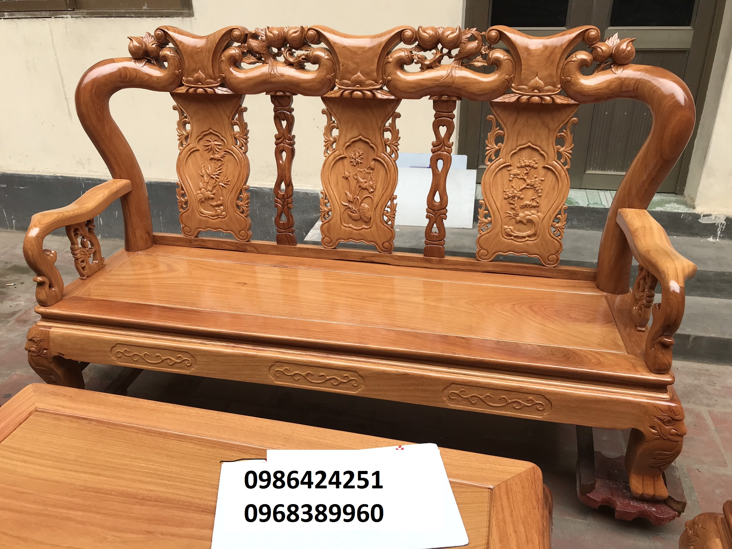 Bộ bàn ghế Minh Quốc Đào gỗ gõ đỏ