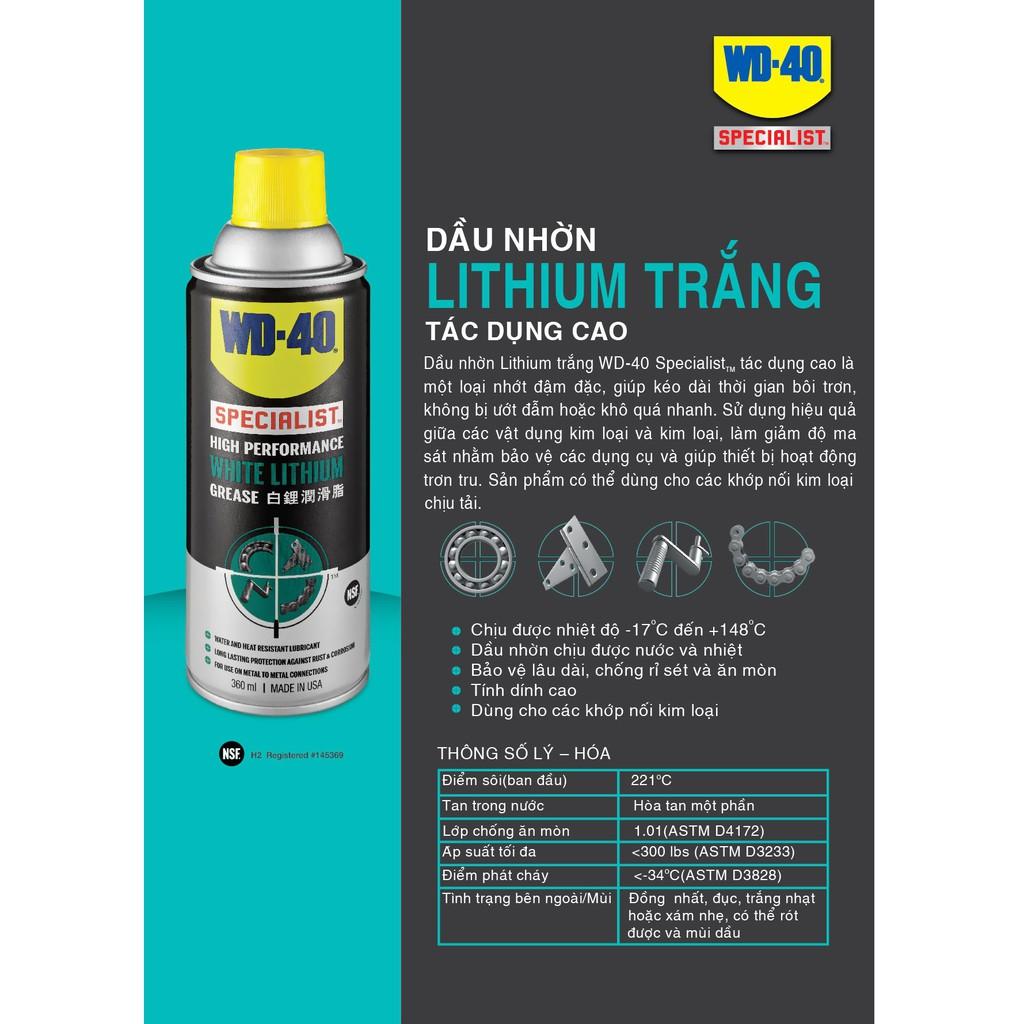 Dầu nhớt bôi trơn tác dụng cao WD-40 Specialis High Performance White Lithium Grease (360ml)