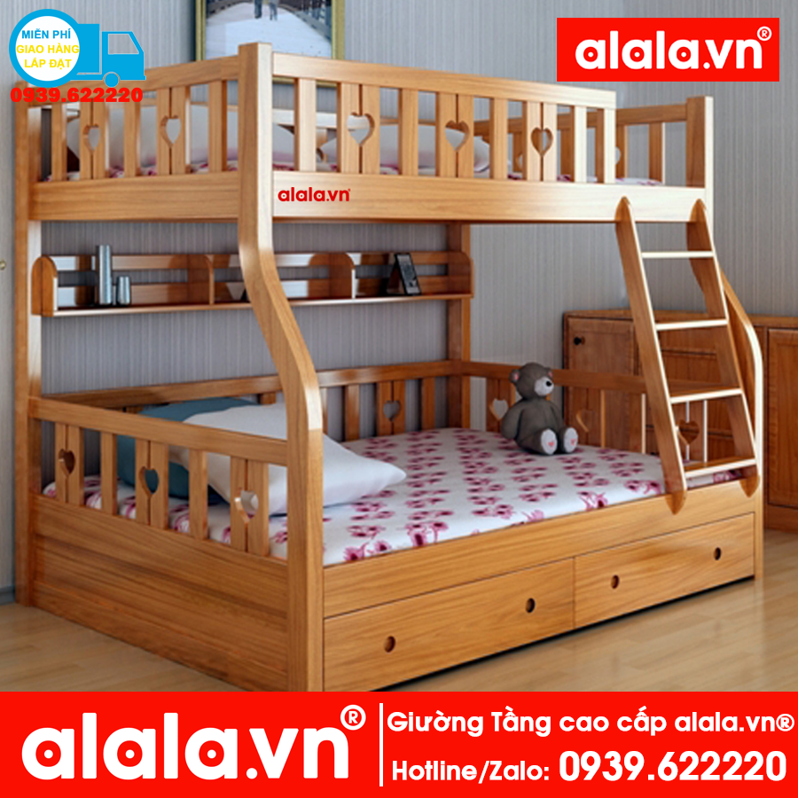 Giường tầng ALALA108 (1m, 1m2) Cao Cấp - www.ALALA.vn - 0939.622220