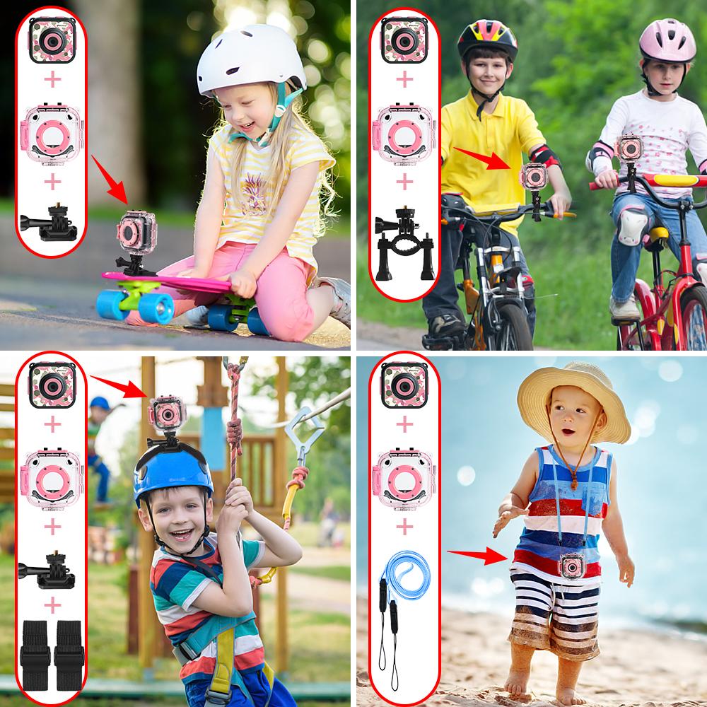 Camera đồ chơi trẻ em Máy ảnh đồ chơi không thấm nước cho xe đạp trẻ em hành động video ảnh chụp ảnh 4K máy ảnh dưới nước Go Hero Pro Camera Đồ chơi trẻ em