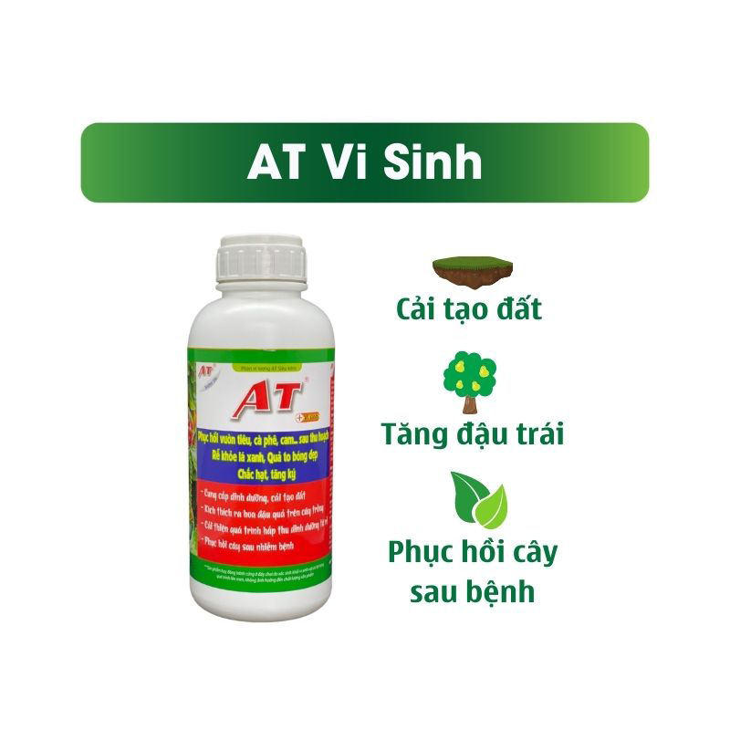 Dinh Dưỡng Sinh Học AT Vi Sinh Đậm Đặc 1 Lít Kích Thích Ra Hoa Đậu Trái, Tăng Trưởng Toàn Diện Cho Cây