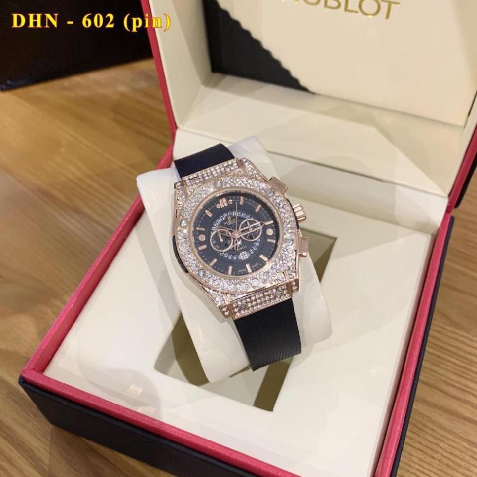 (hublot.viền trơn) Đồng Hồ Thời Trang Nam Nữ Hublot Cặp Đôi - Dây Hương Vani Cao Cấp - DH602 - Bảo hành 12 tháng