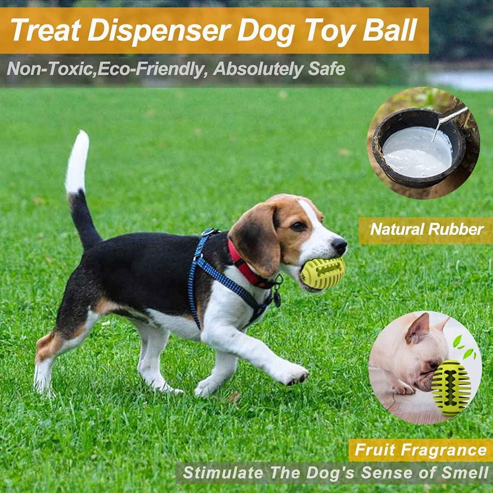 Puppy Dog Chew Toys Heavy Duty Long Lasting Natural Rubber Indestructible Slow Feeder Toy Ball Interactive Training Pet Dog Toys for Boredom Nontoxic Teeth Cleaning Football For Large Medium Dogs Dog Teeth Ball HB