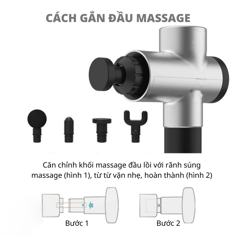 Máy Massage Cầm Tay  RULAX 4 Đầu 6 Chế Độ Fascial Giảm Đau Mỏi Căng Cơ, Vai Gáy Loại Sạc Pin - Hàng Chính Hãng