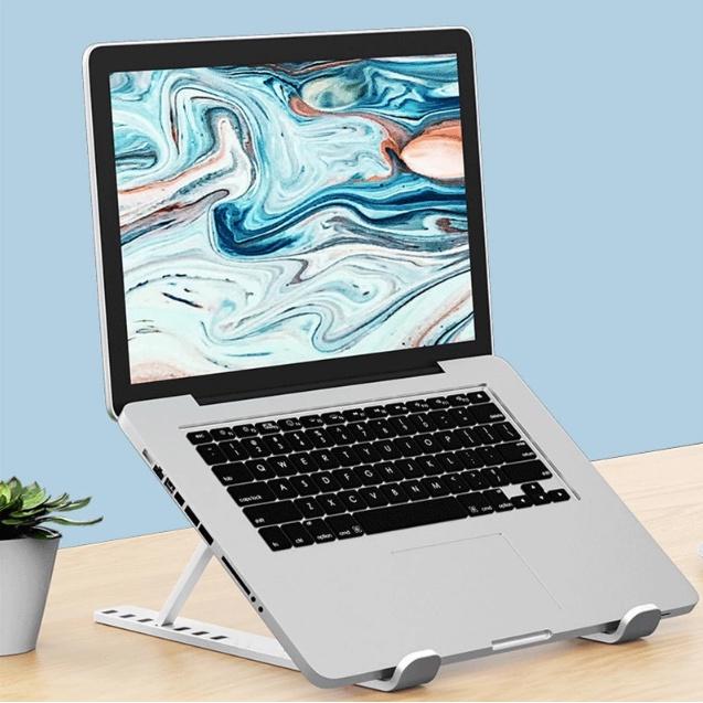 Kệ Đỡ Máy Tính, Giá Đỡ Laptop Nhôm, Kèm Túi Đựng,Thiết Kế Nhỏ Gọn,Tản Nhiệt Máy Tính,Tùy Chỉnh Độ Cao - B:Bạc