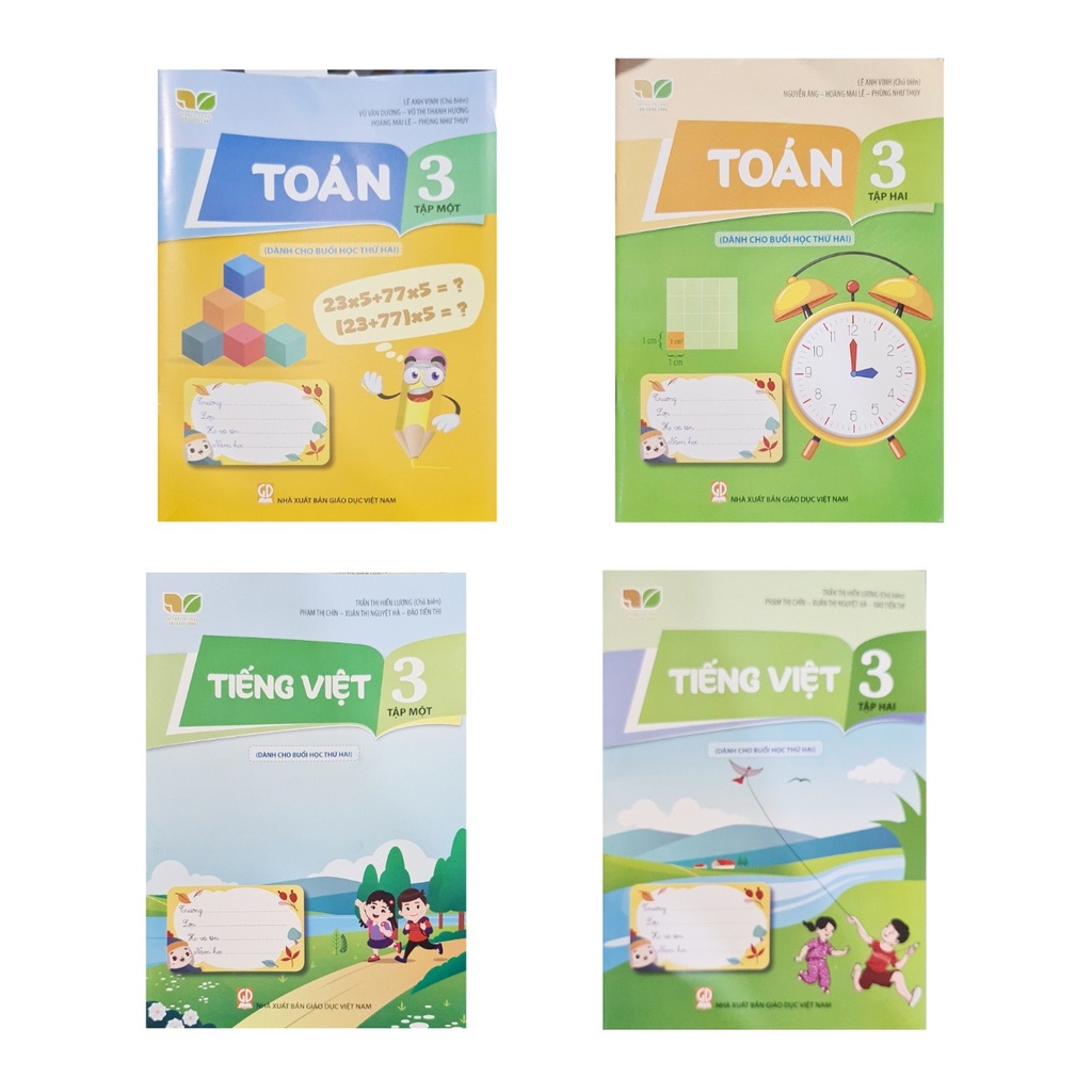 Sách - Combo 4 cuốn Toán + Tiếng việt lớp 3 tập 1+2 dành cho buổi học thứ hai