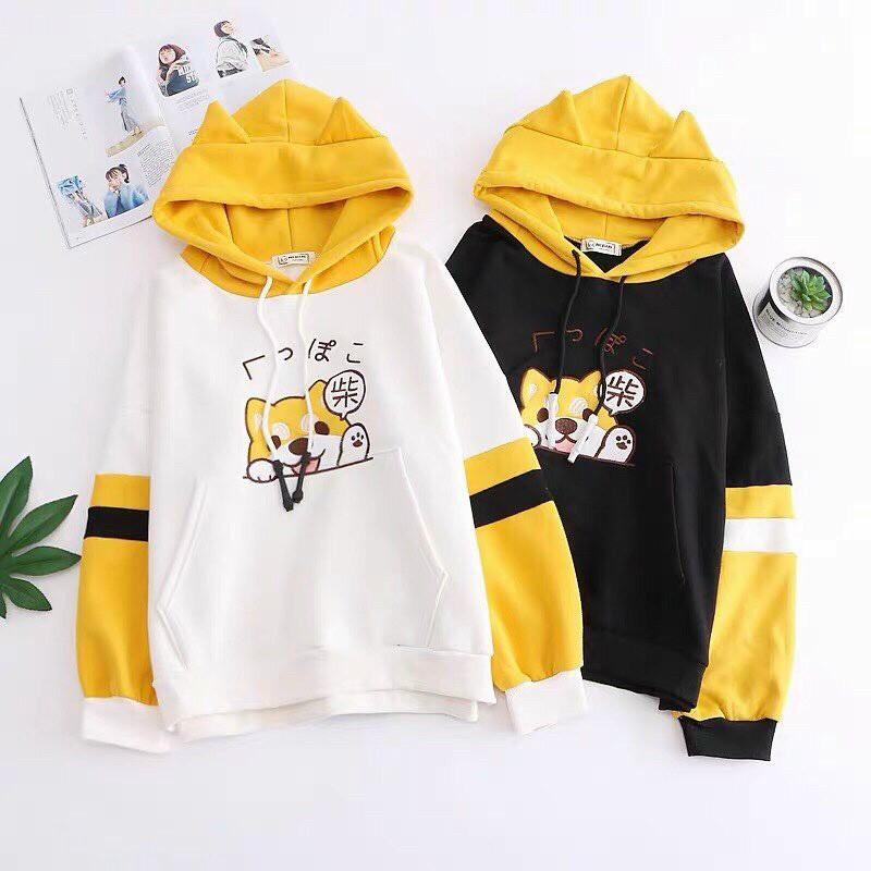 Nikafashion Áo Hoodie Nón Unisex Nam Nữ Chất Vải Nỉ Freesize 1 kích cỡ Form Dáng Rộng Dưới 65kg Mặc Đẹp S.H.I.B.A