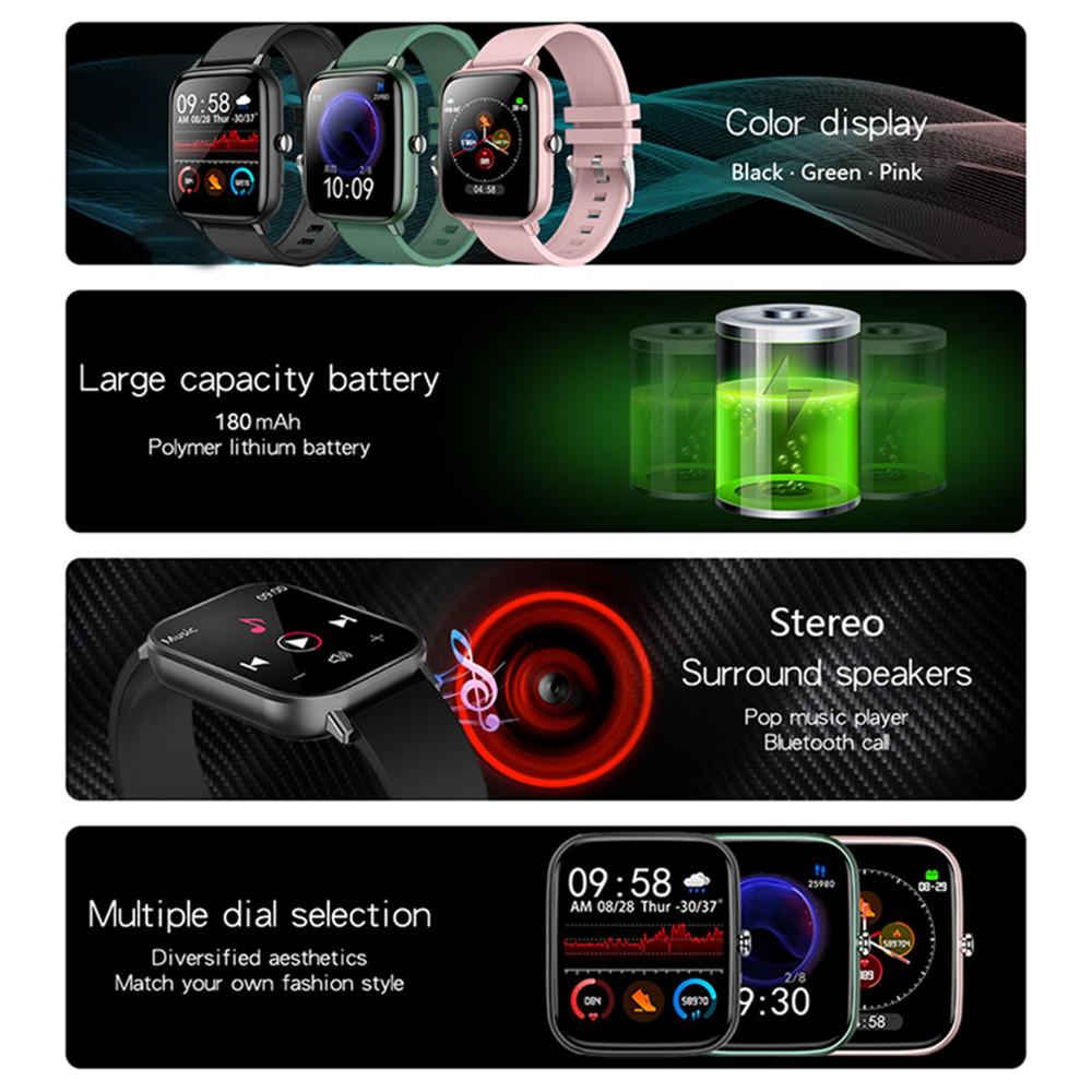 Đồng Hồ Thông Minh Đa Năng P6 Màn Hình Cảm Ứng 1.54 Inch Đo Nhịp Tim Cho Android Ios