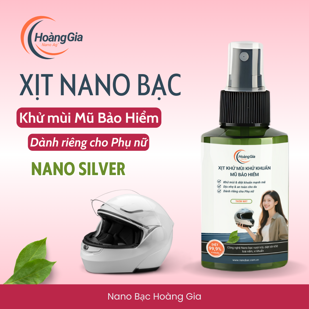 Xịt Khử Mùi Mũ Bảo Hiểm Nano Bạc Hoàng Gia - Dành Cho Phụ Nữ - Bảo Vệ Da Đầu &amp; Tóc - 100ml