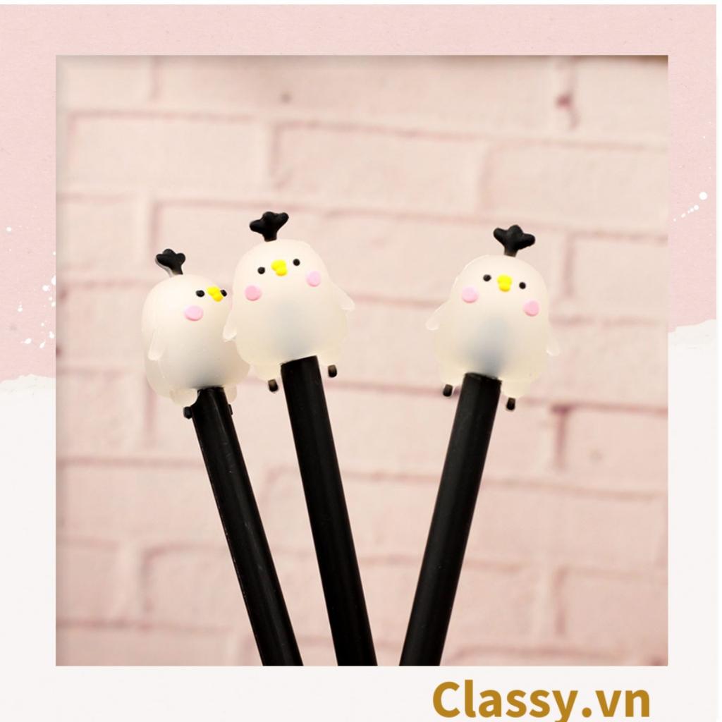 Bút VIẾT GEL MÀU ĐEN Classy 0,38MM; hình bé gà trong suốt cực cute PK482