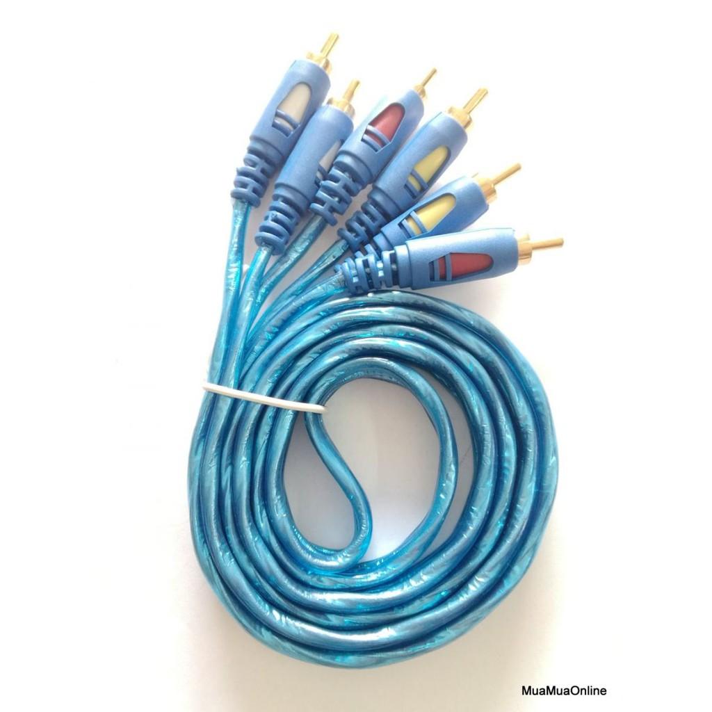 Dây Loa AV 6 Đầu RCA Dài 1.5M Chống Nhiễu