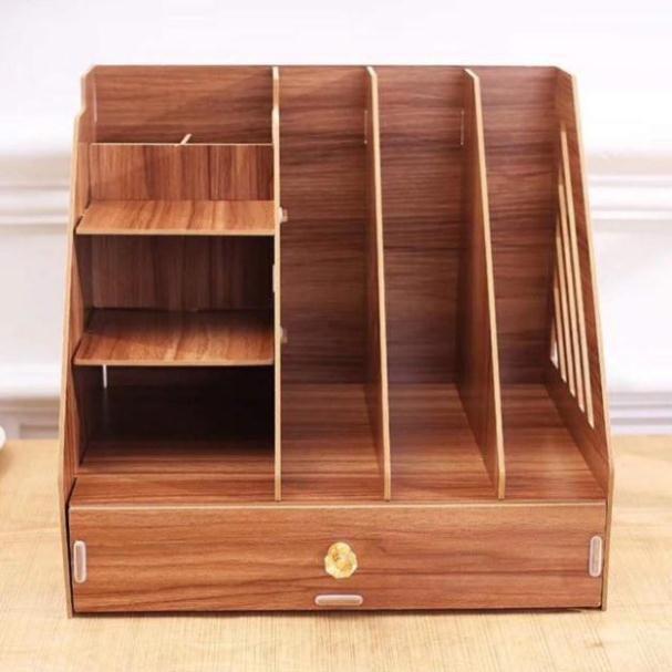 Kệ sách để bàn mini bằng gỗ đa năng siêu đẹp tiện ích có ngăn kéo S1975