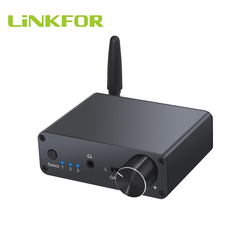 Linkfor bộ chuyển đổi kỹ thuật số sang tương tự 192kHz với bộ khuếch đại tai nghe 16-300Ω QCC3003 Bluetooth V 5.0 Điều khiển âm lượng máy thu