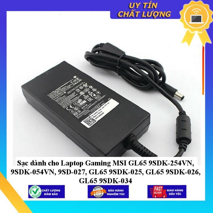 Sạc dùng cho Laptop Gaming MSI GL65 9SDK-254VN 9SDK-054VN 9SD-027 GL65 9SDK-025 GL65 9SDK-026 GL65 9SDK-034 - Hàng Nhập Khẩu New Seal