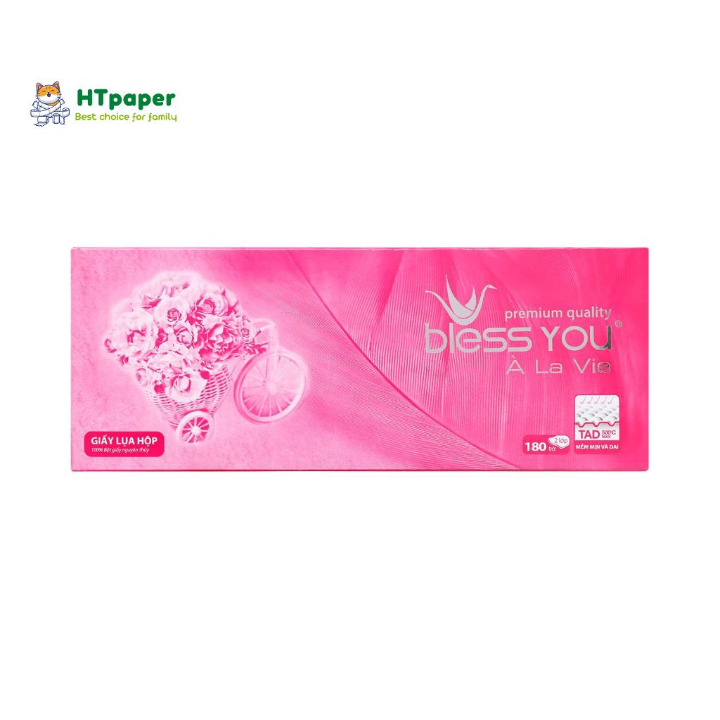 Khăn Giấy Hộp, Khăn Giấy Rút Bless You À La Vie 180 tờ x 2 lớp cao cấp mềm mịn