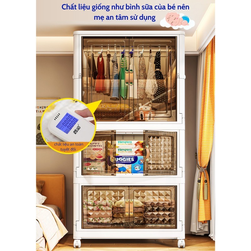 Tủ Nhựa Gấp Gọn Cao Cấp Nhiều Ngắn- Gấp Đựng Đồ,Quần Áo Thông Minh Tiết Kiệm Không Gian, Tháo Lắp Dễ Dàng