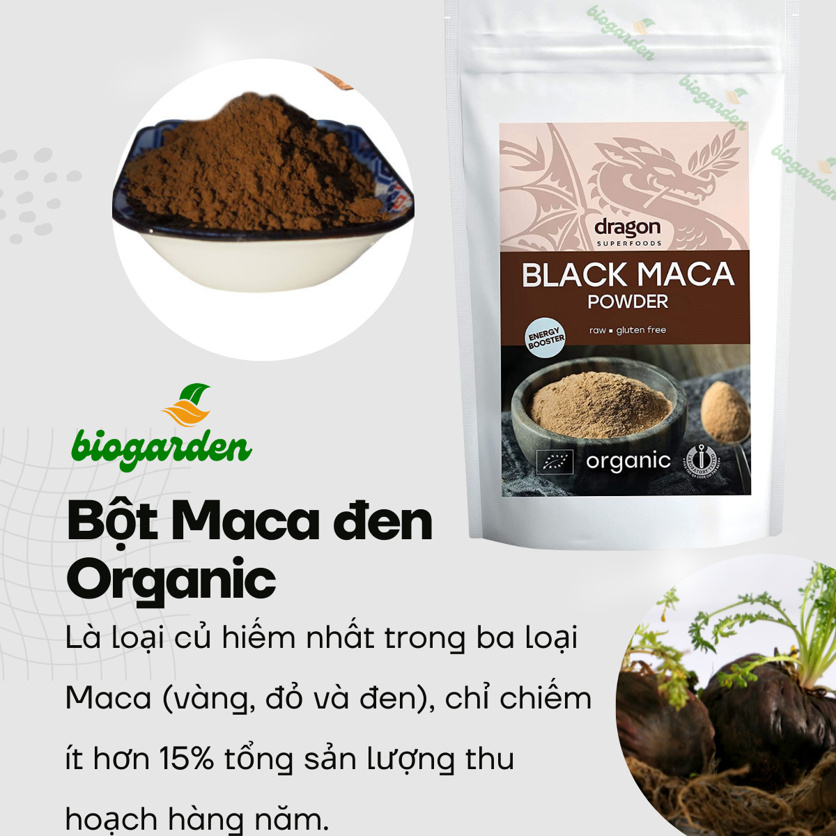 Bột Maca Đen Hữu Cơ 100Gr - Dragon Superfoods