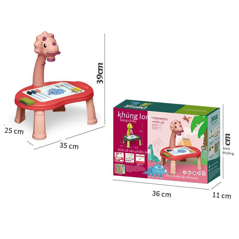 Phong cách mới nhất Amazon khủng long chiếu bảng vẽ bảng vẽ đồ chơi trẻ em giáo dục sớm máy chiếu graffiti bảng câu đố vẽ và viết