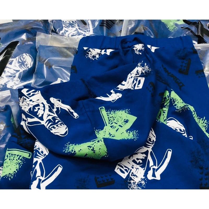 Bộ nỉ bé trai có mũ Ninja go xanh dương