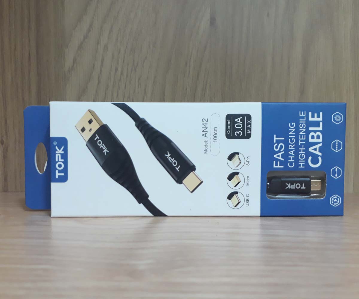 Dây cáp sạc nhanh chân micro usb TOPK AN42 - Hàng chính hãng