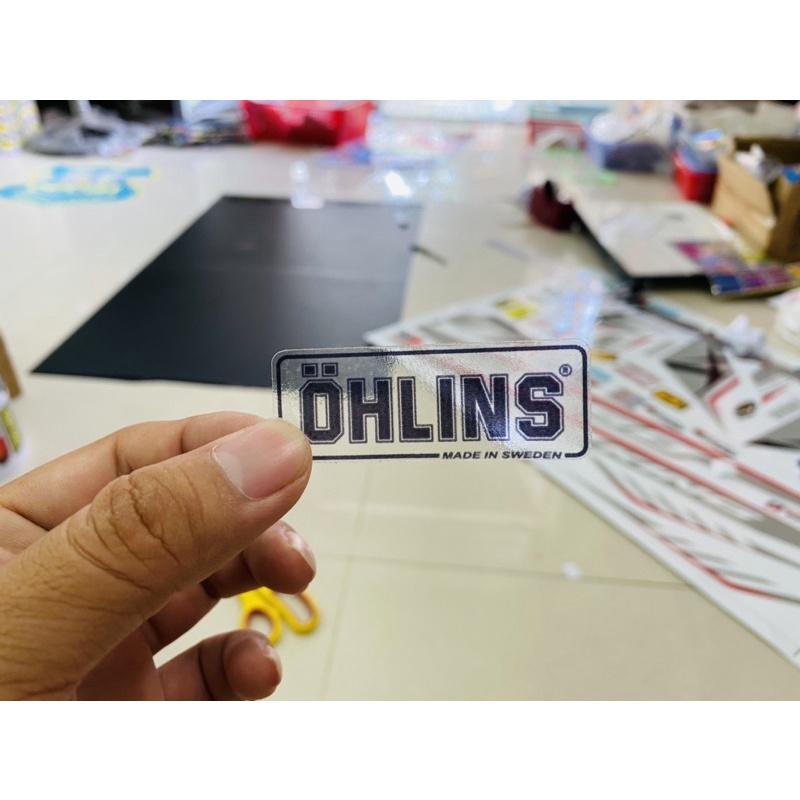 Cặp Tem ohlins in decal trong dán chân phuộc và lò xo sau.