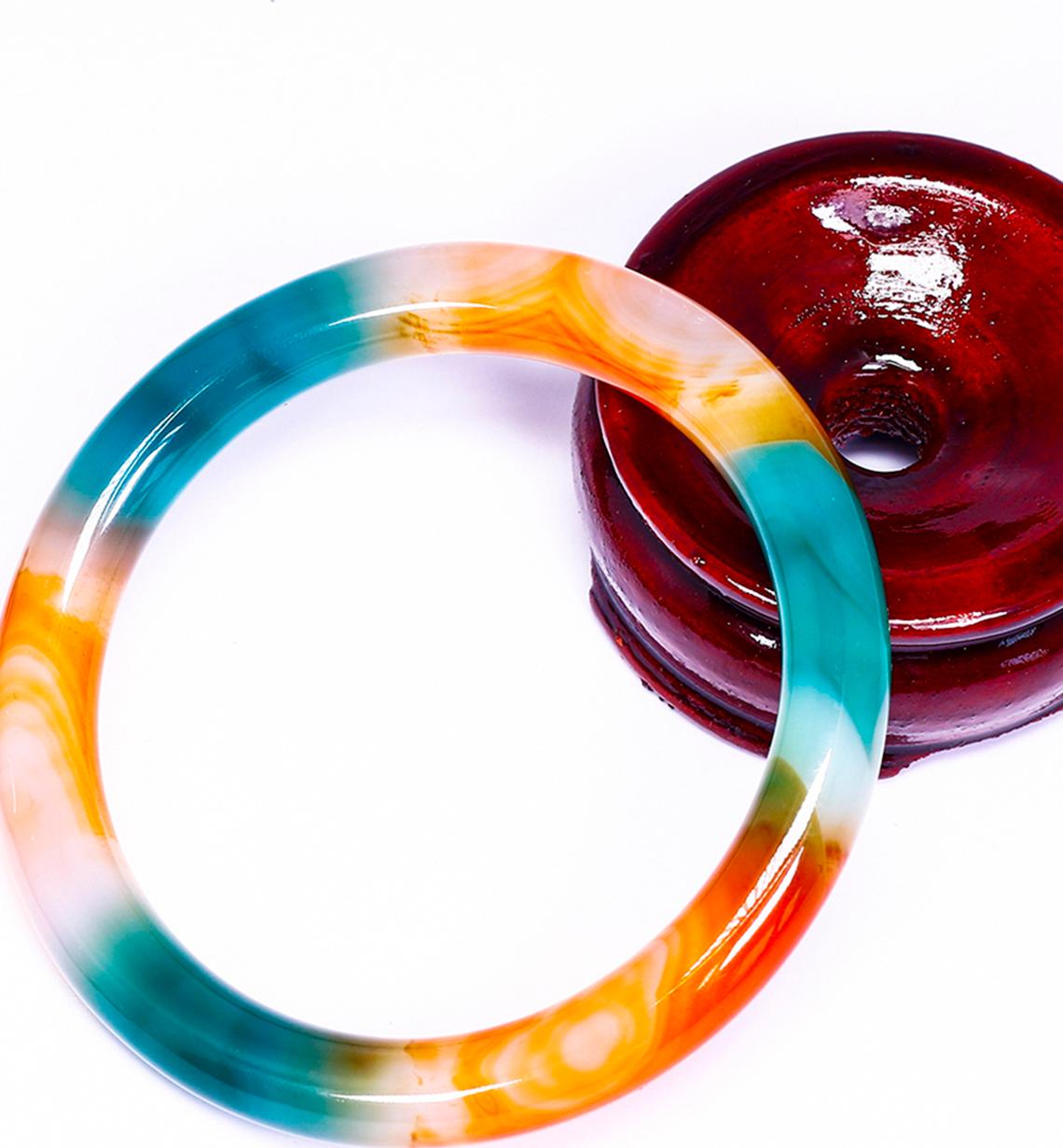 Vòng tay đá mã não tam tài ni 58 - Ngọc Quý Gemstones