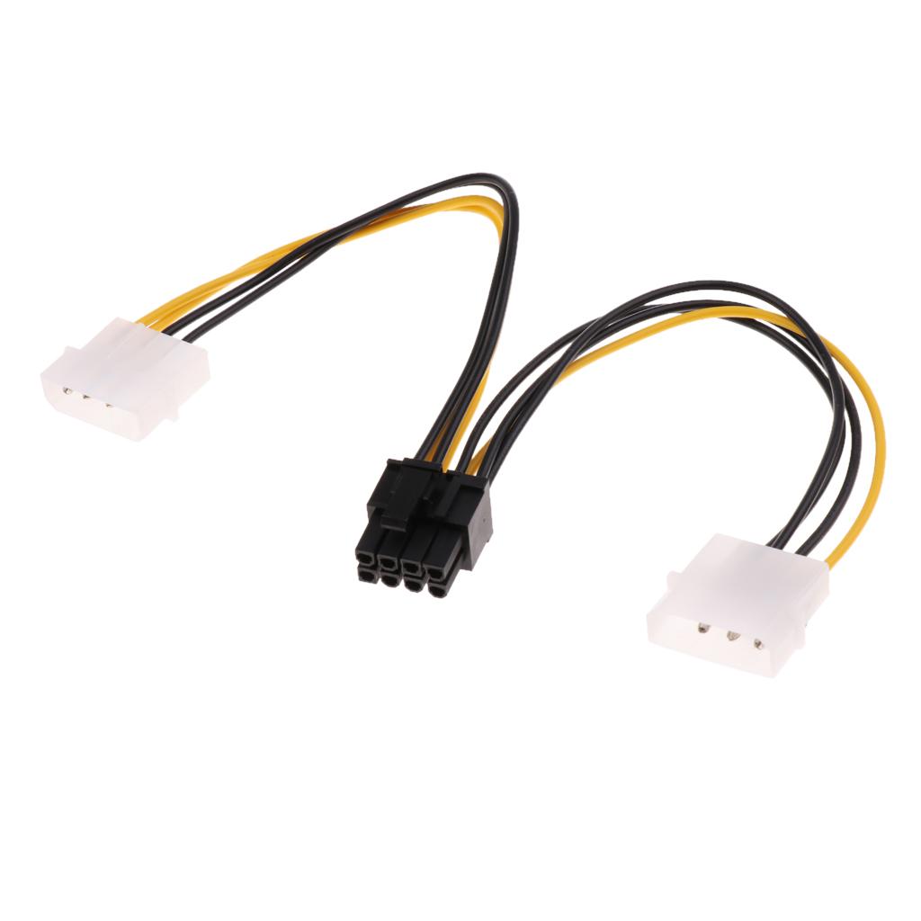 PCI-e Dual 4 Pin To 8 Pin Graphics Extention Adapter Power Cable