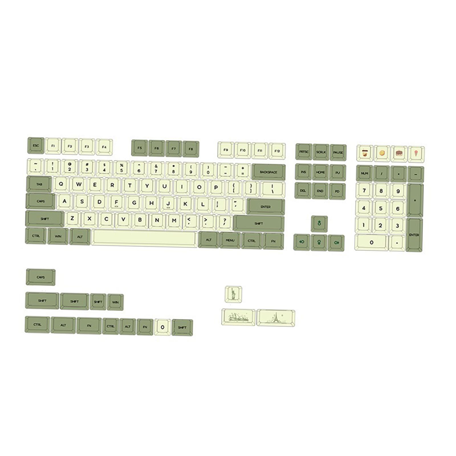 PBT 124 Keys Keycaps Cover for 61 64 72 Mechanical Keyboard Durable
