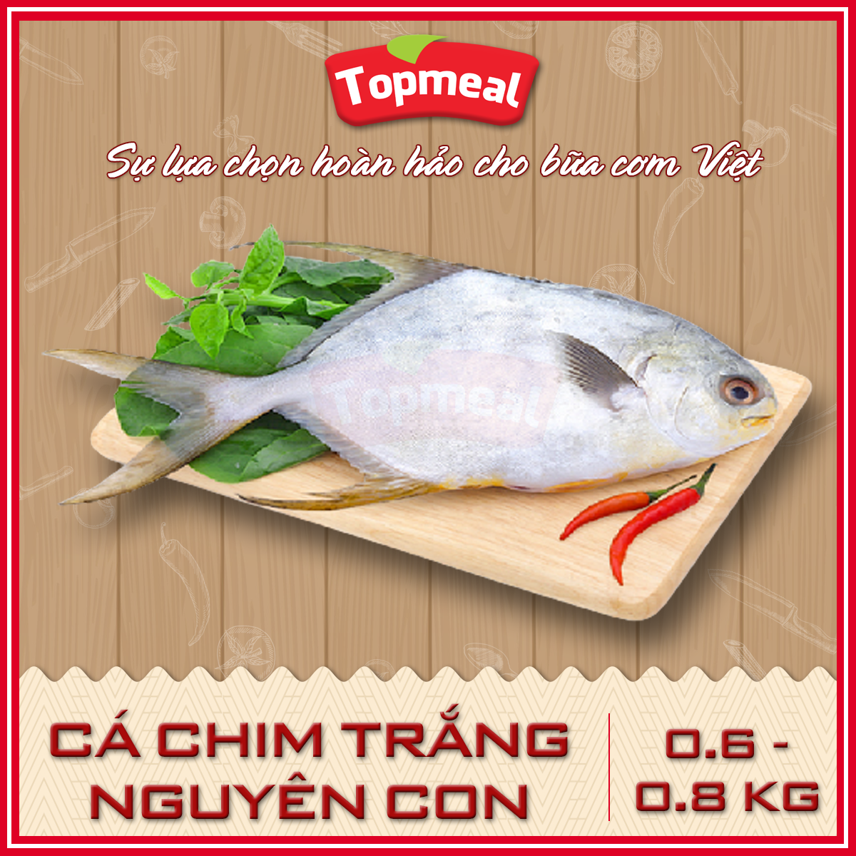 HCM - Cá chim trắng nguyên con (0,6 - 0,8 kg) - [Giao nhanh TPHCM]