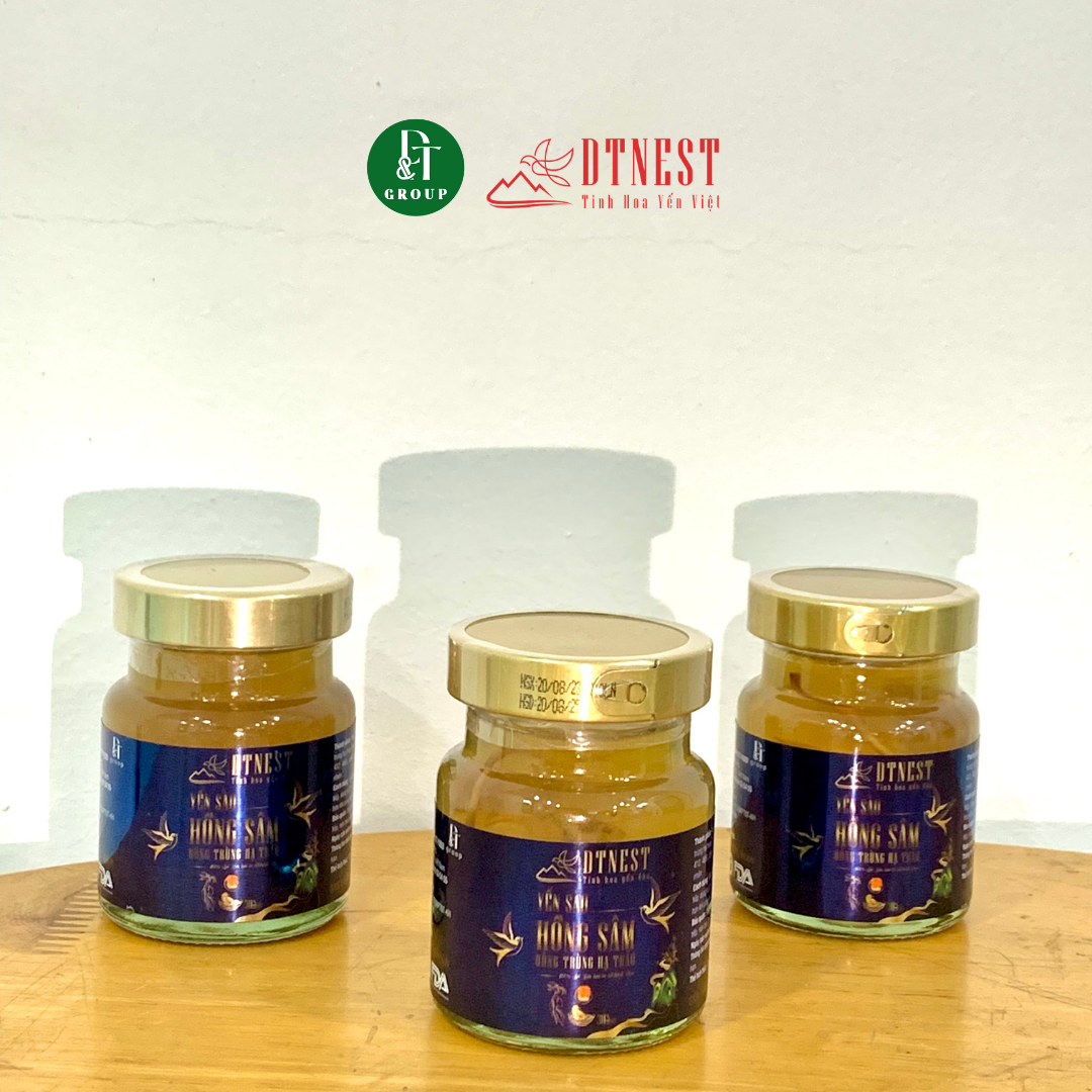 Đặc sản Khánh Hòa - Yến Chưng Hồng Sâm - Đông Trùng Hạ Thảo 70ml DT NEST DT FOOD