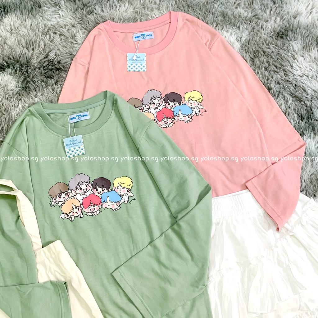 Áo Thun Tay Dài Unisex Form Rộng BTS Thu Đông