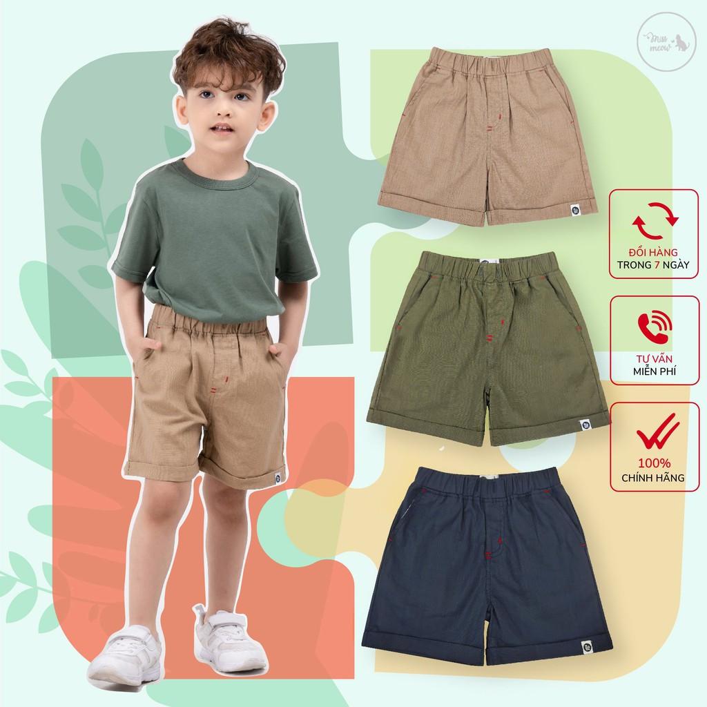 Quần Short Bé Trai BIGFOX Quần Sooc Cho Bé Chất Thô Đũi Size Đại 3-15