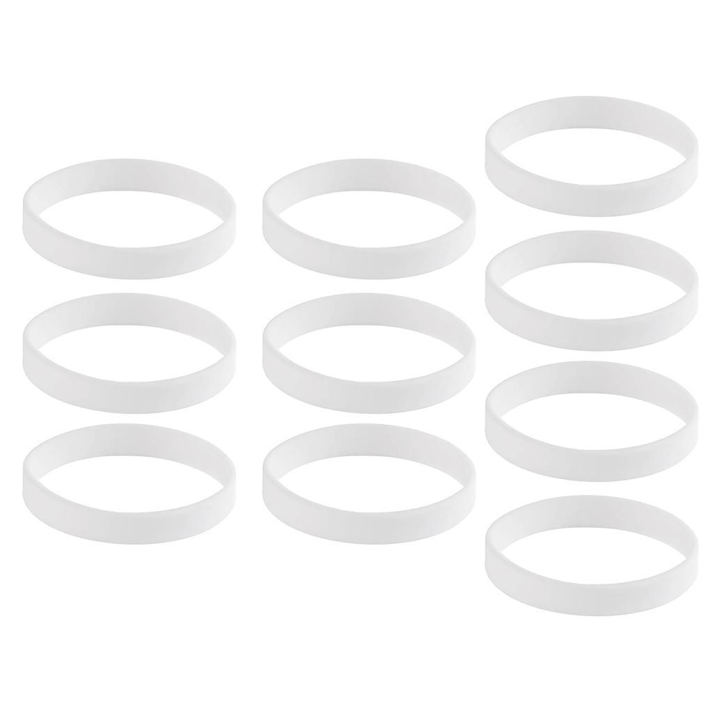 10 Pieces/ Blank Silicone Wristbands Fashion Rubber Bracelet White