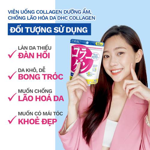 Collagen DHC Nhật tăng độ đàn hồi da, giảm nhăn da, bảo vệ khớp, cơ, xương - OZ Slim Store