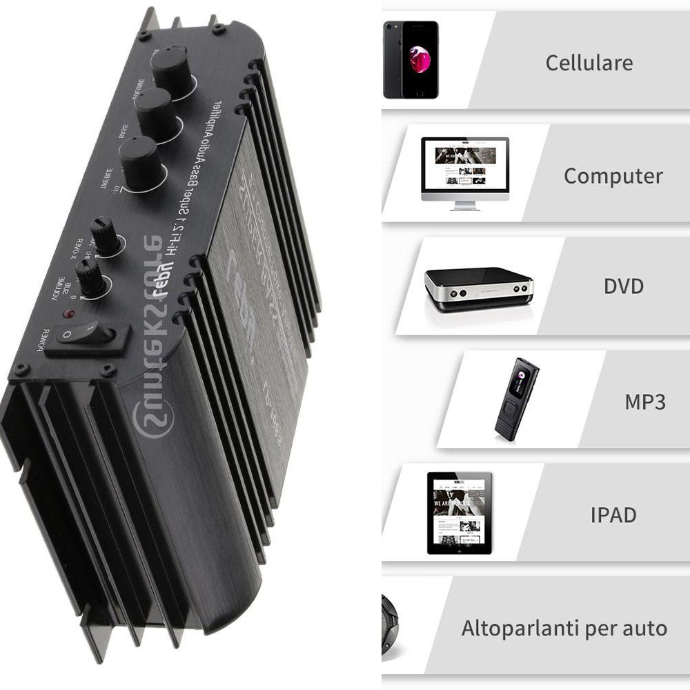 Mini 2x45W Hi-Fi Amplifier Home Audio Stereo Power Bass Music Streaming Amp