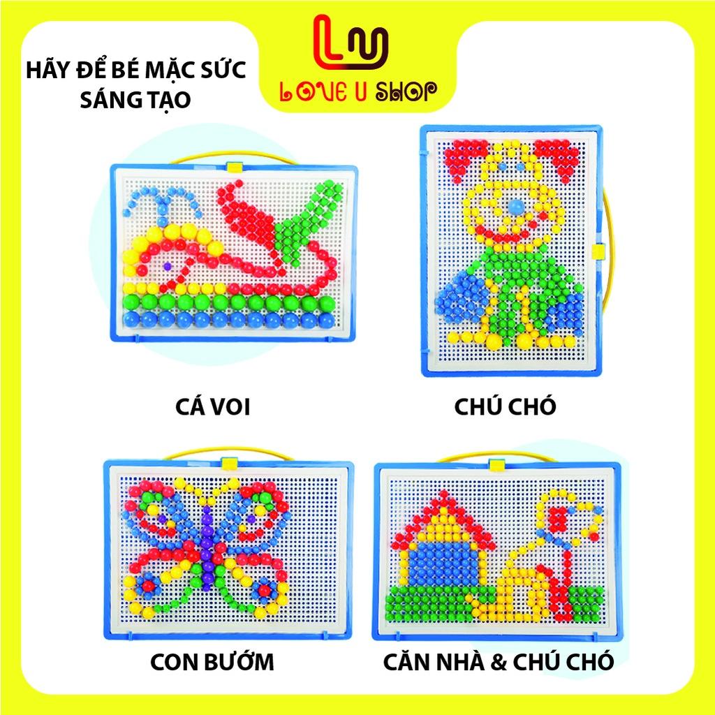 Đồ chơi trẻ em, bộ xếp hình cây nấm 296 chi tiết
