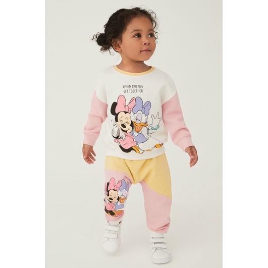 Bộ nỉ bé gái phối màu vàng hồng 1-2Y