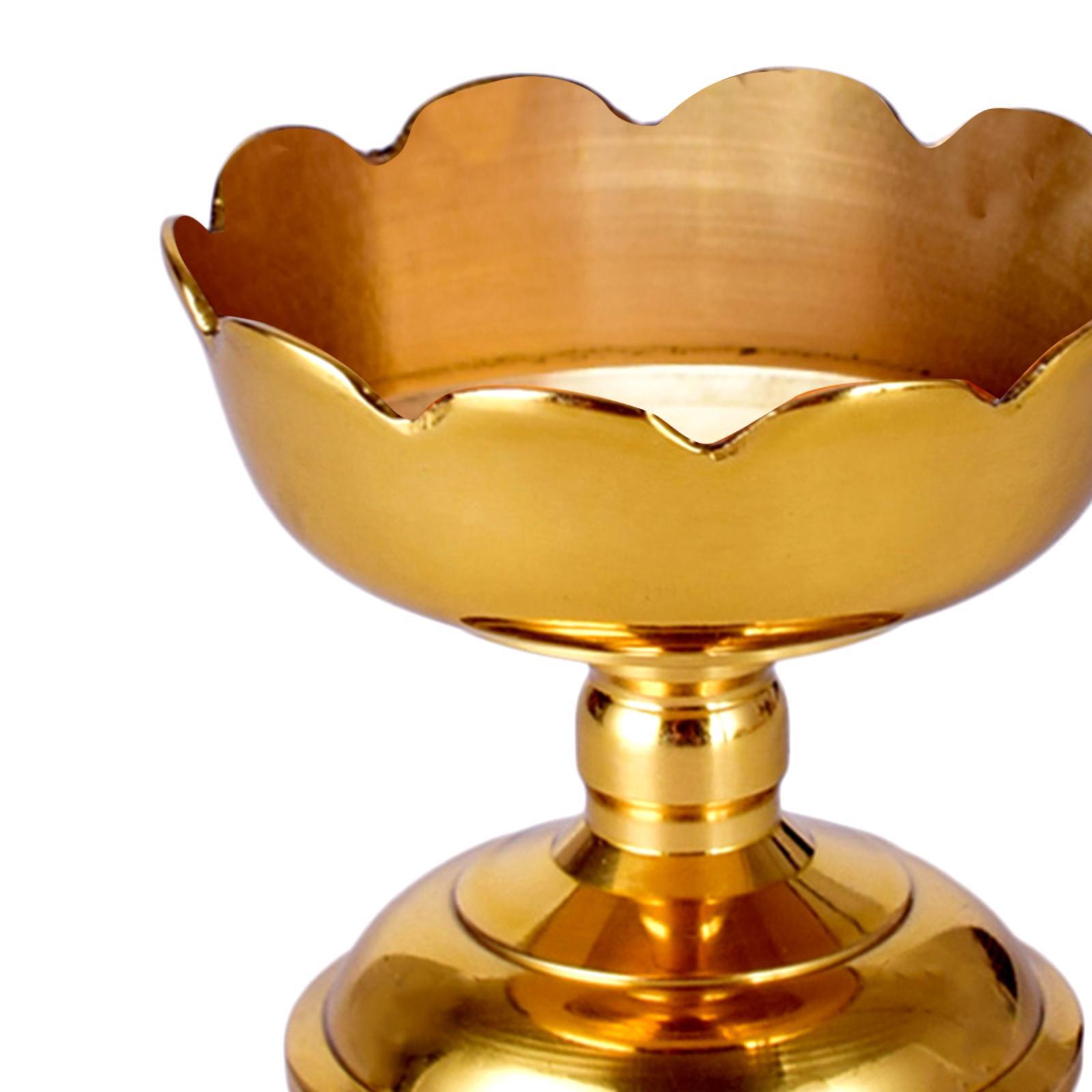 Metal Tibetan Ghee Lamp Holder Table Centerpiece Buddhist Light Holder
